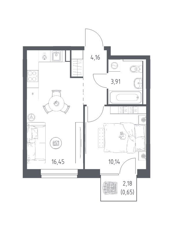 2 ккв (Евро) 35,3 м²