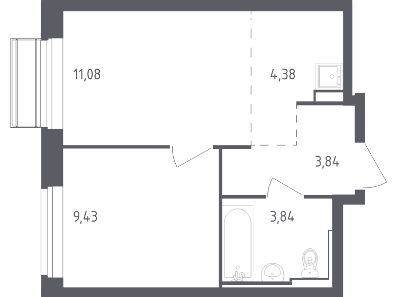 2 ккв (Евро) 32,6 м²