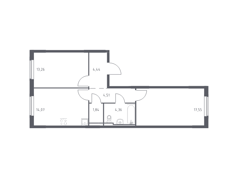 2 ккв 60 м²
