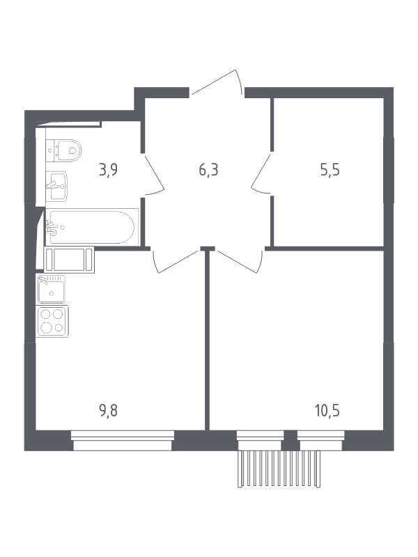 1 ккв 35,3 м²
