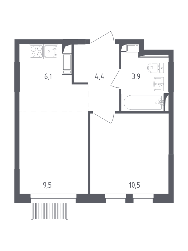 2 ккв (Евро) 33,8 м²