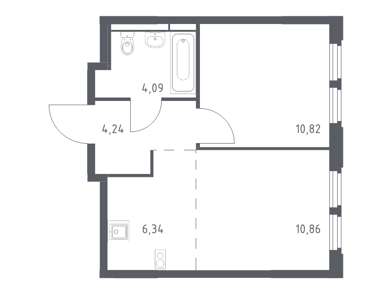 2 ккв (Евро) 36,4 м²