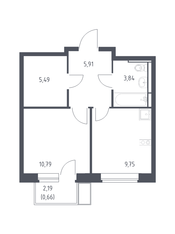 1 ккв 36,4 м²