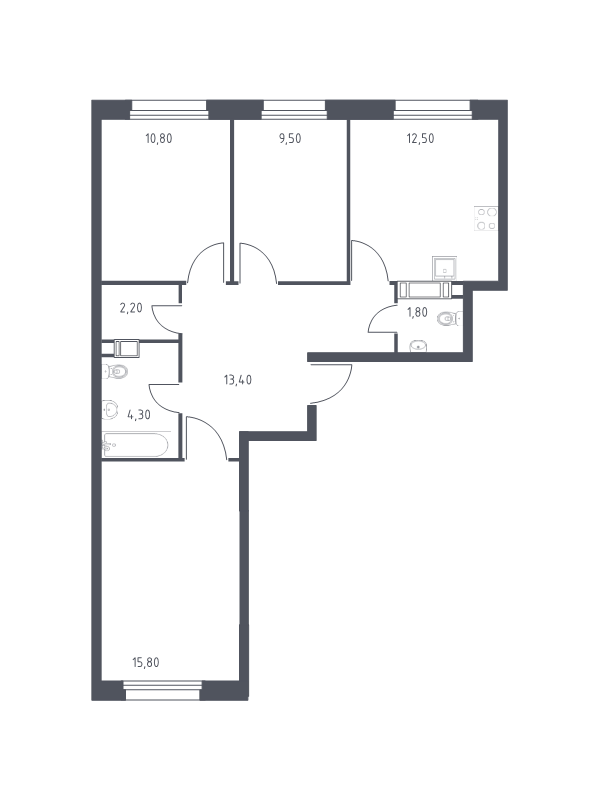 3 ккв 70,3 м²