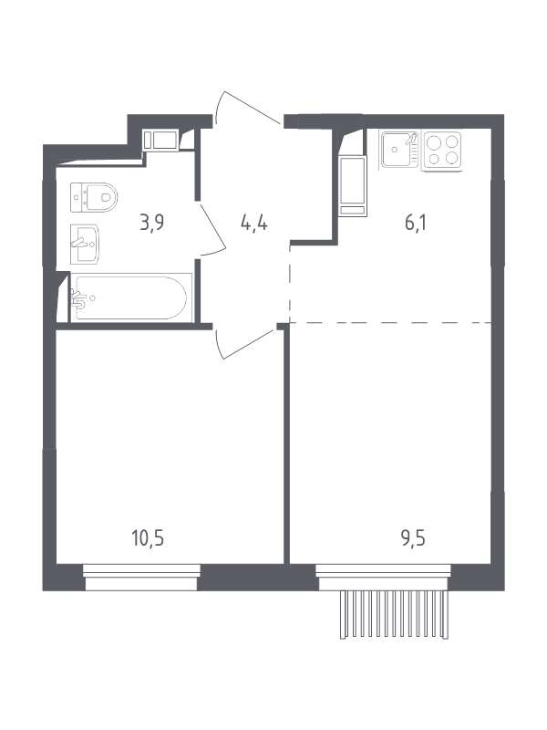 2 ккв (Евро) 33,8 м²