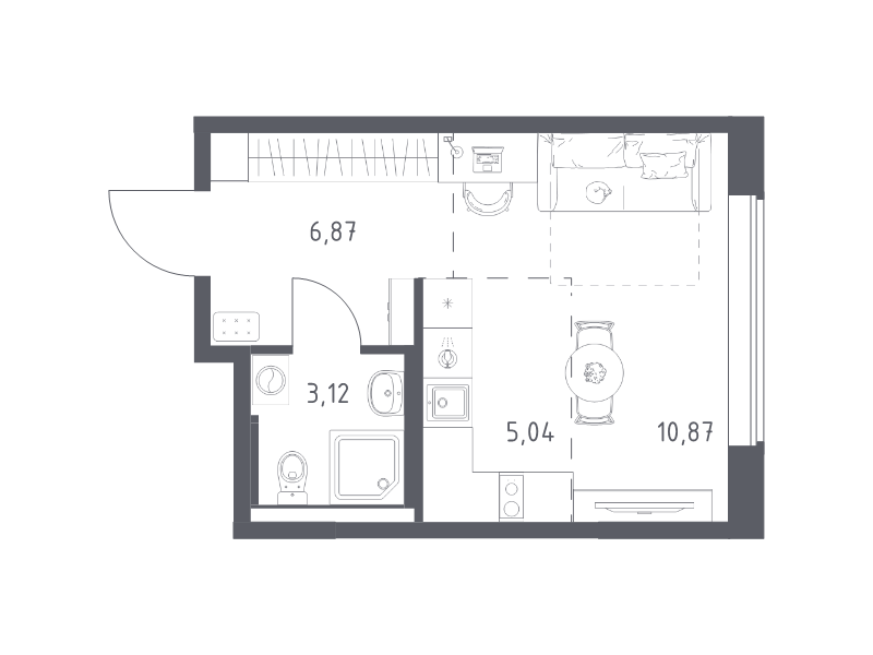 Студия 25,9 м²