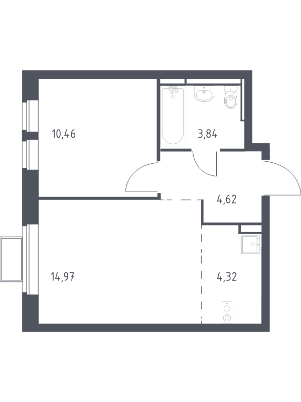 2 ккв (Евро) 38,2 м²