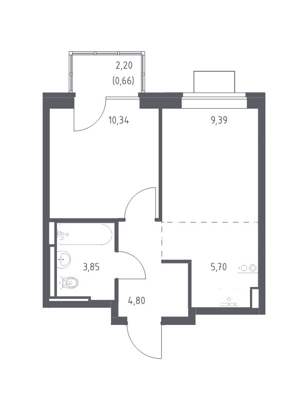 2 ккв (Евро) 34,7 м²