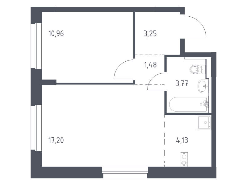 2 ккв (Евро) 40,8 м²