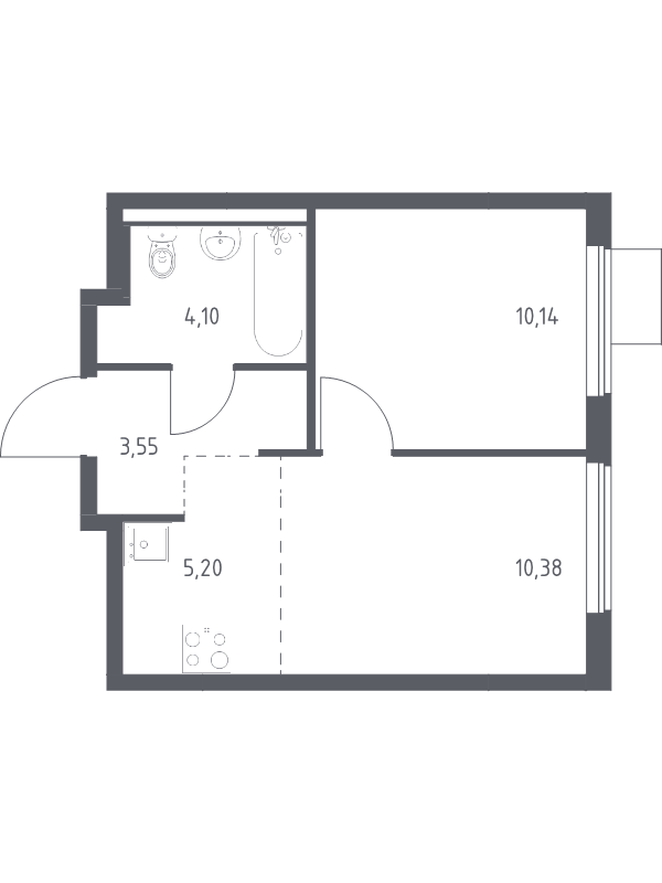2 ккв (Евро) 33,4 м²