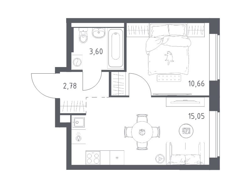2 ккв (Евро) 32,1 м²