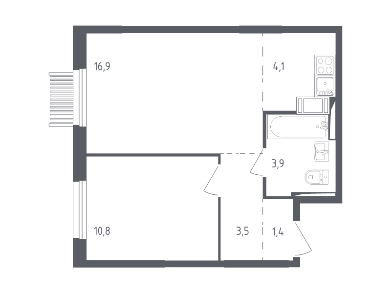 2 ккв (Евро) 39,9 м²