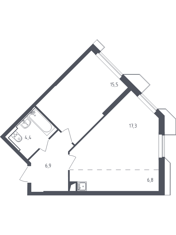 2 ккв (Евро) 50,6 м²