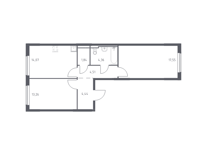 2 ккв 60 м²