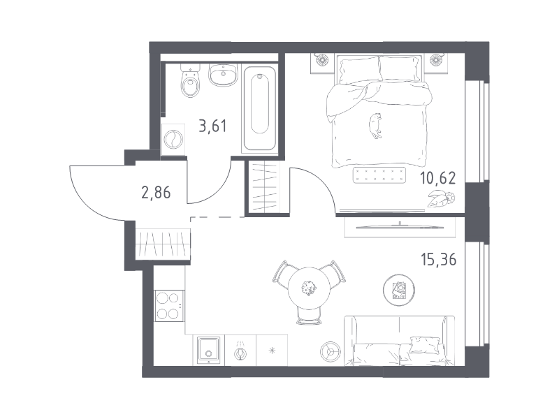 2 ккв (Евро) 32,5 м²