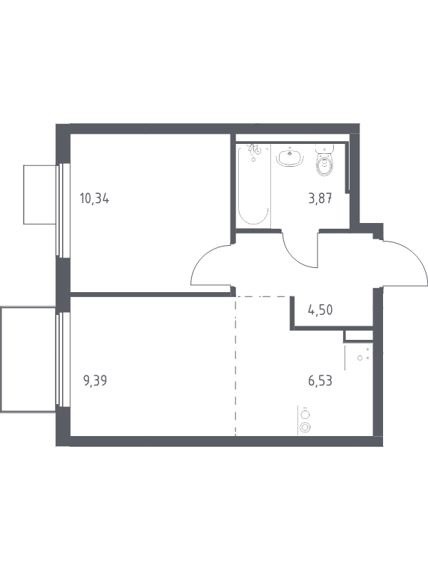 2 ккв (Евро) 34,6 м²