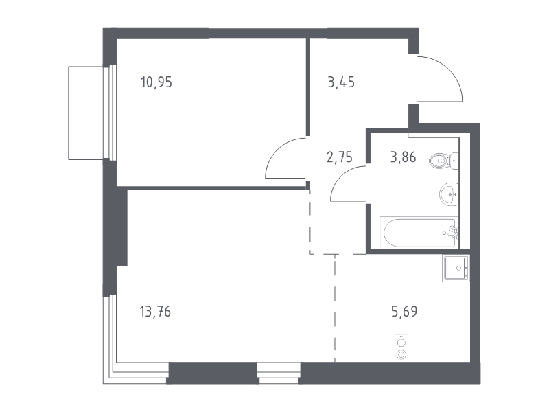 2 ккв (Евро) 40,5 м²