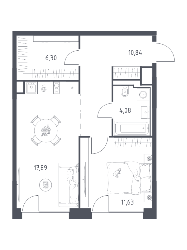 2 ккв (Евро) 50,7 м²