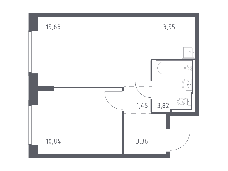 2 ккв (Евро) 38,6 м²