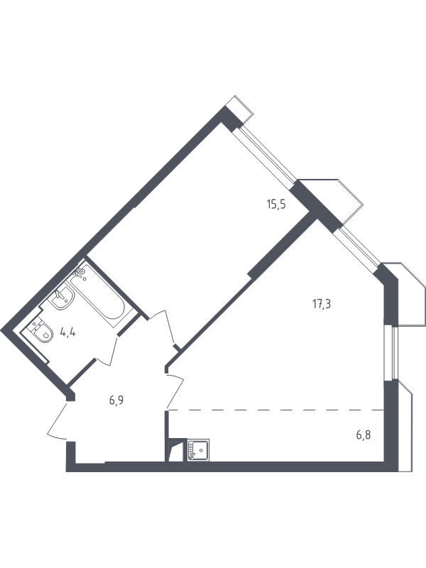 2 ккв (Евро) 50,6 м²