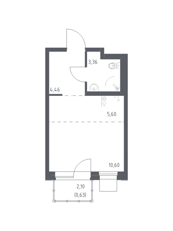 Студия 24,7 м²