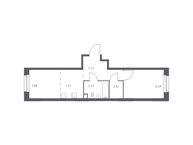 2 ккв (Евро) 44,5 м²