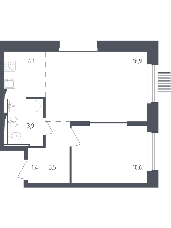 2 ккв (Евро) 39,9 м²