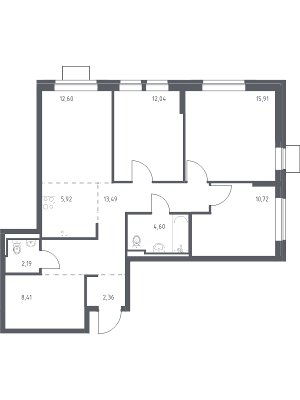 4 ккв (Евро) 88,2 м²
