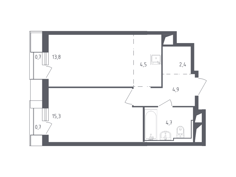 2 ккв (Евро) 47 м²