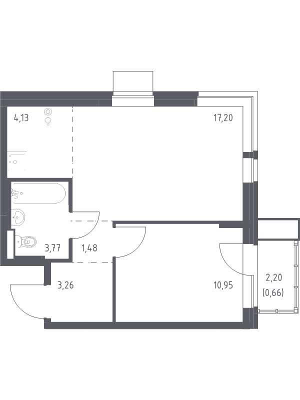 2 ккв (Евро) 41,5 м²