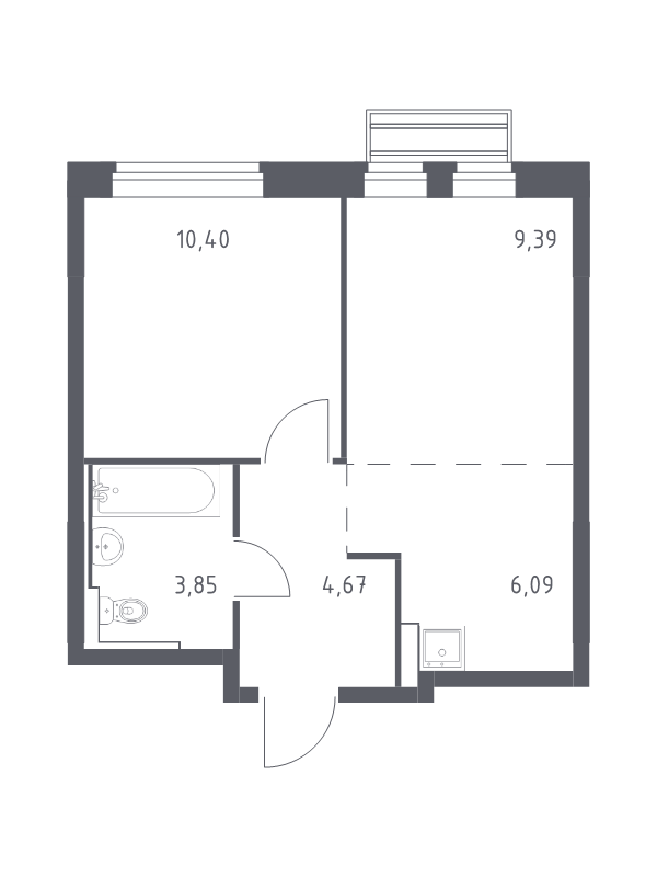 2 ккв (Евро) 34,4 м²