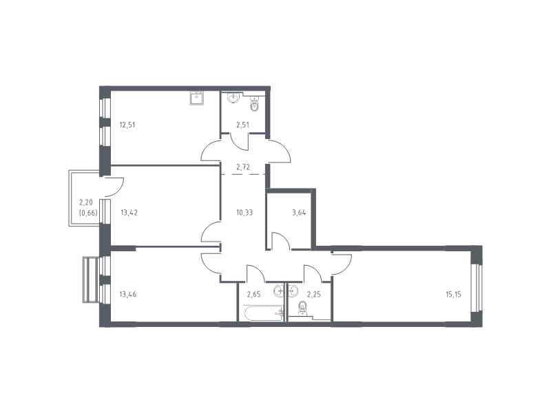 3 ккв 79,3 м²