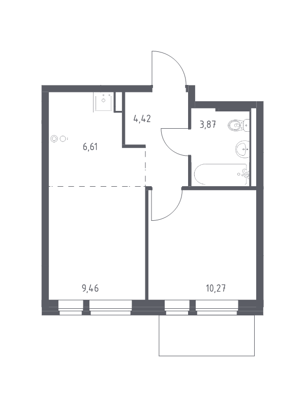 2 ккв (Евро) 34,6 м²