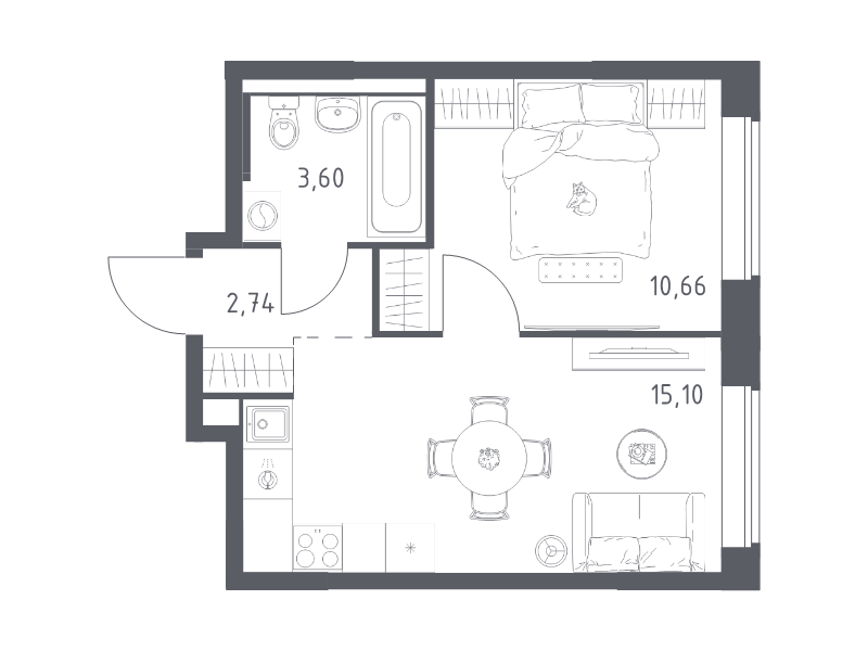 2 ккв (Евро) 32,1 м²