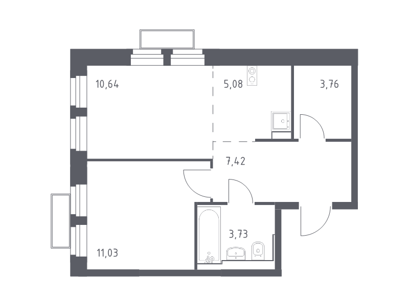 2 ккв (Евро) 41,9 м²