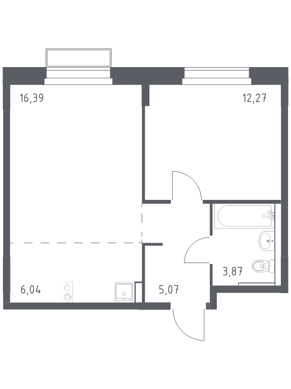 2 ккв (Евро) 43,6 м²