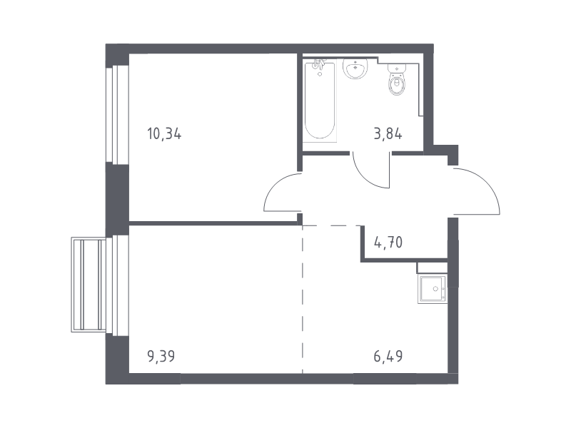 2 ккв (Евро) 34,8 м²