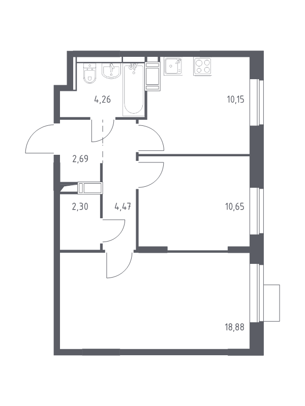 2 ккв 53,4 м²