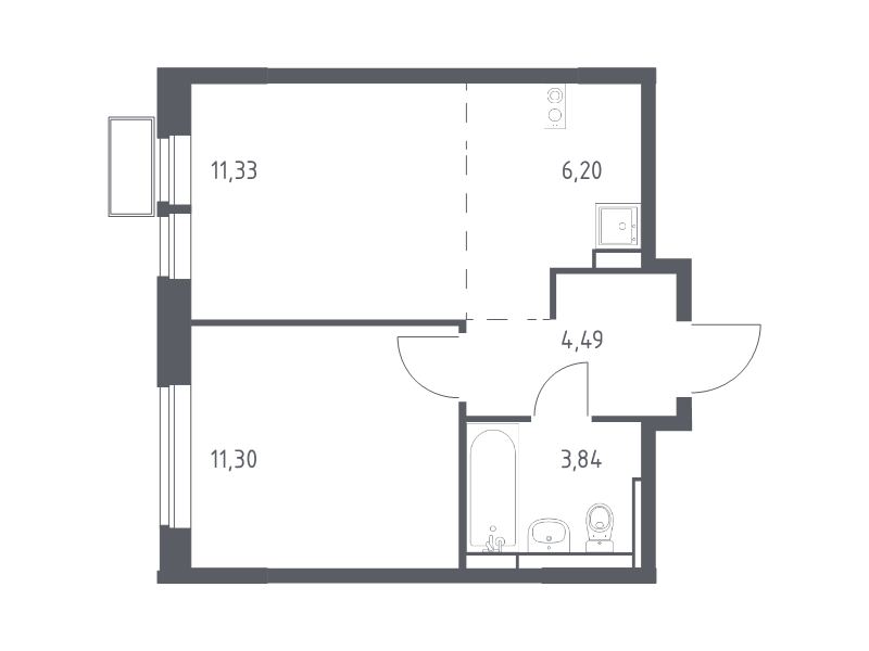 2 ккв (Евро) 36,5 м²