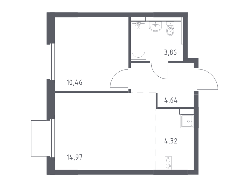2 ккв (Евро) 38,3 м²