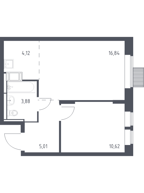 2 ккв (Евро) 40,5 м²