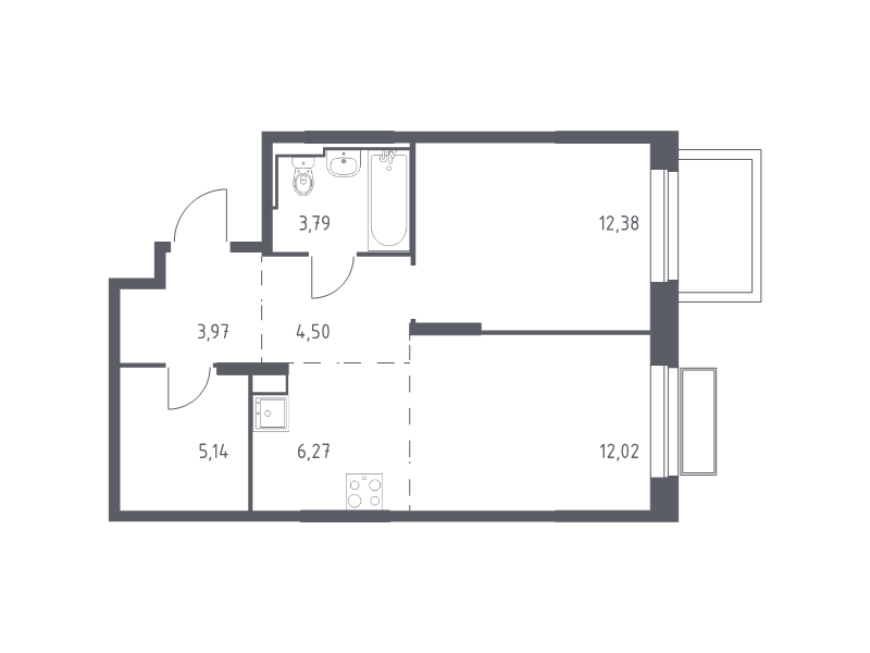 2 ккв (Евро) 48,1 м²