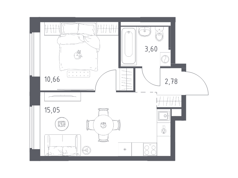 2 ккв (Евро) 32,1 м²