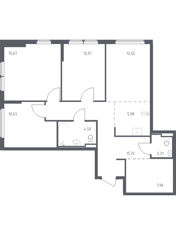 4 ккв (Евро) 87,3 м²