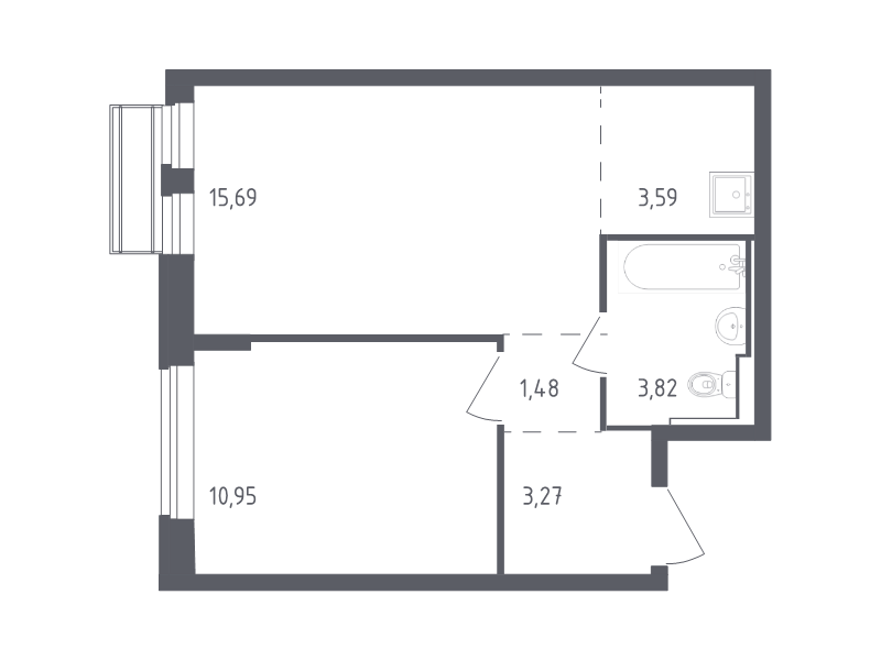 2 ккв (Евро) 38,8 м²