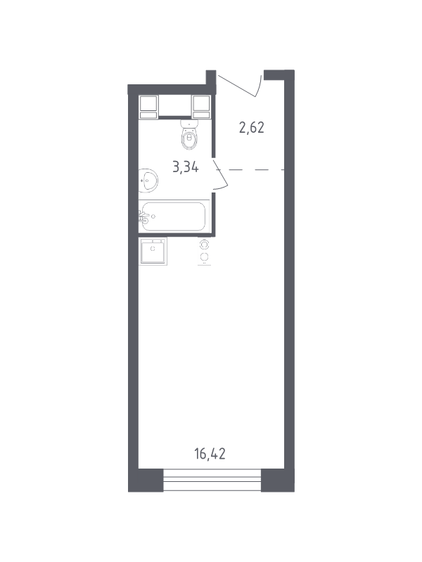 Студия 22,4 м²