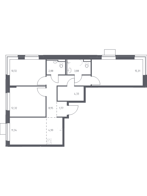 4 ккв (Евро) 76,5 м²
