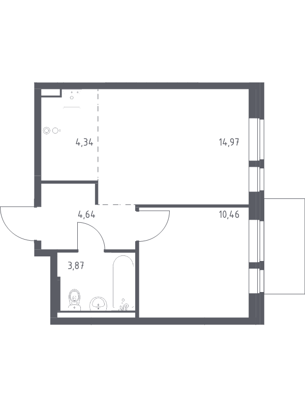 2 ккв (Евро) 38,3 м²