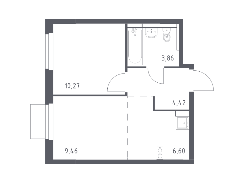 2 ккв (Евро) 34,6 м²