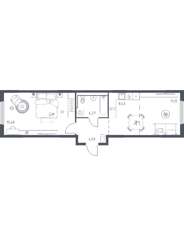 2 ккв (Евро) 48,2 м²